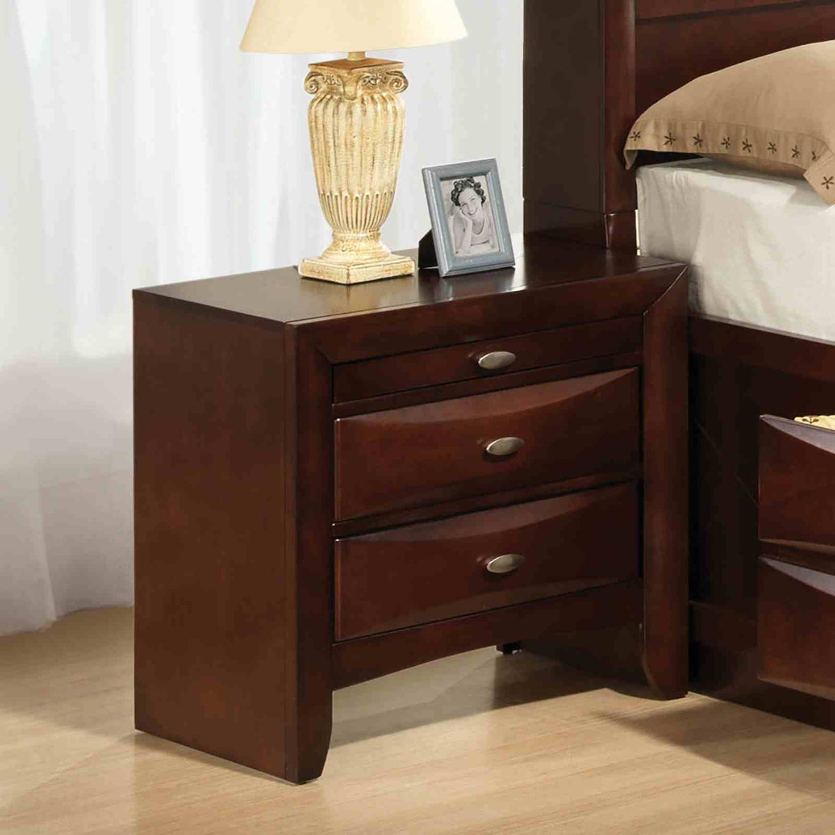 Zosimo Dark Cherry Transitional Storage Bedroom Set