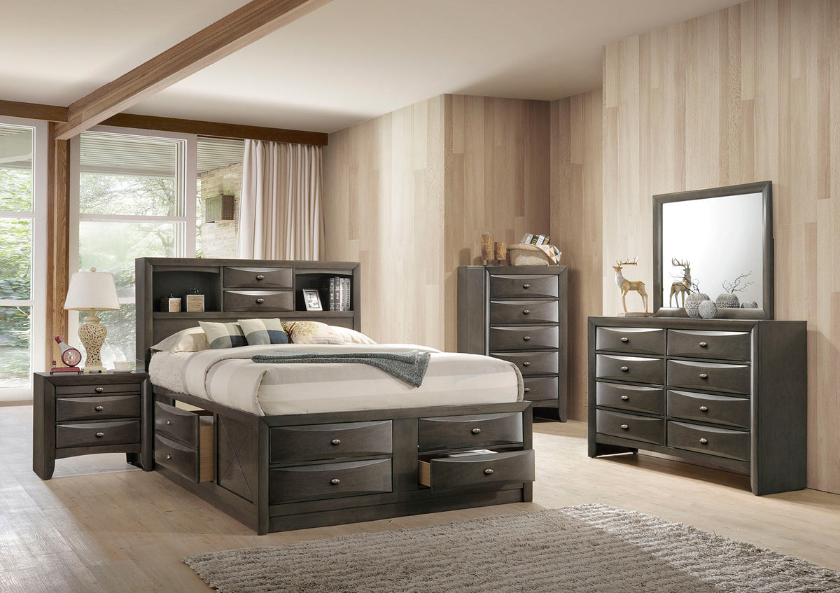 Zosimo Gray Transitional Storage Bedroom Set