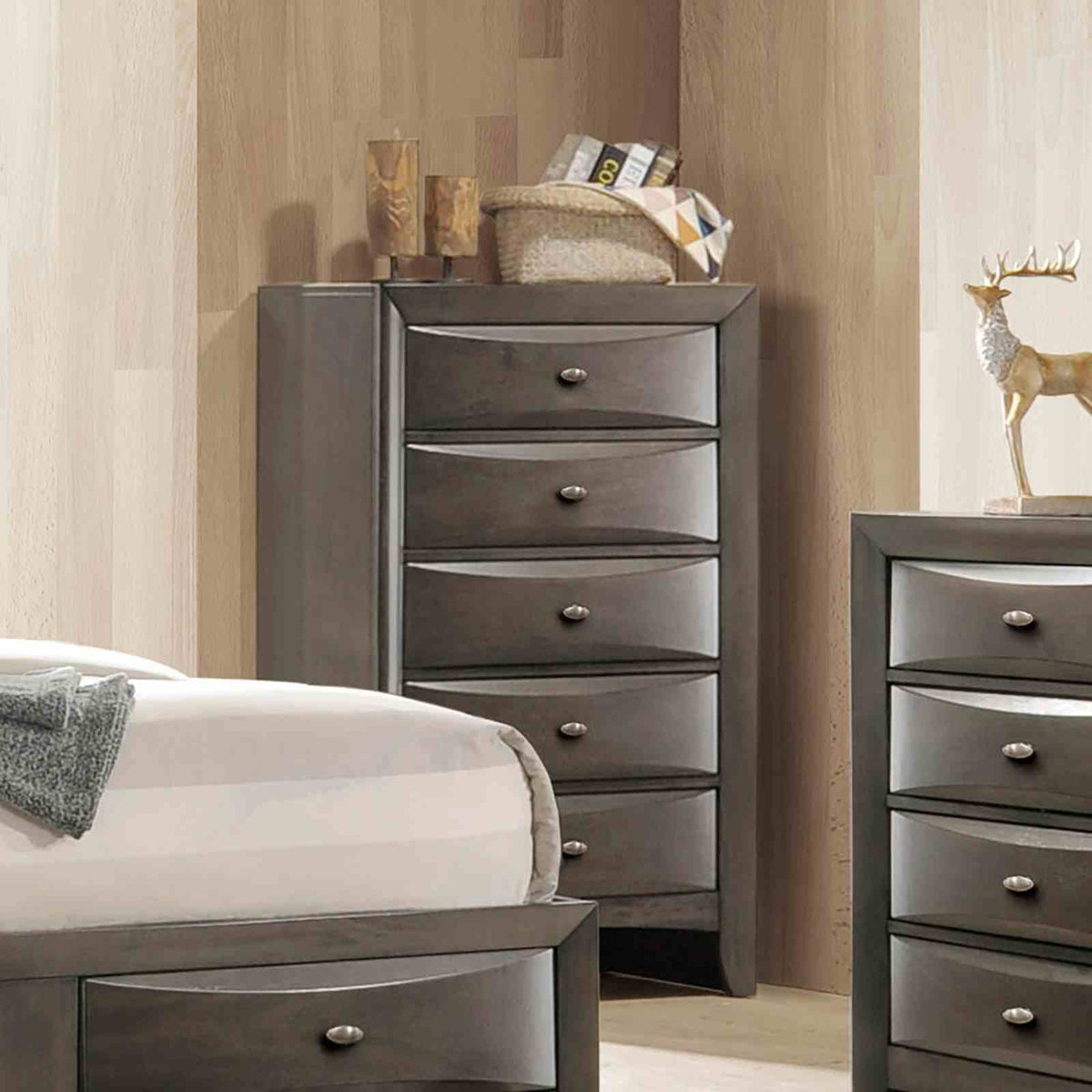 Zosimo Gray Transitional Storage Bedroom Set
