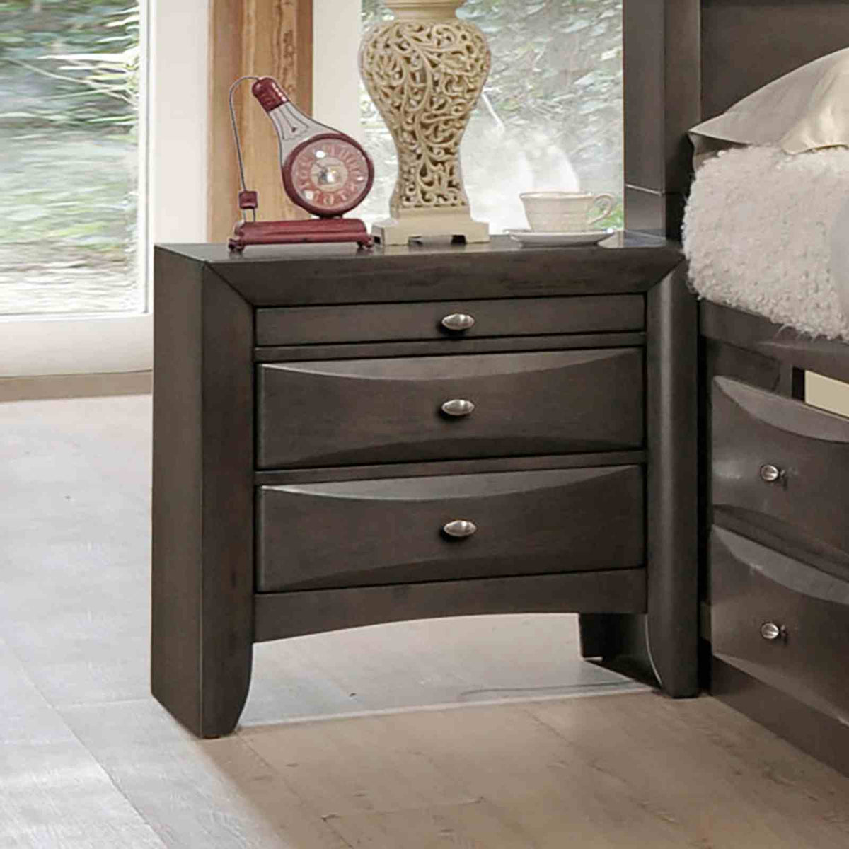 Zosimo Gray Transitional Storage Bedroom Set