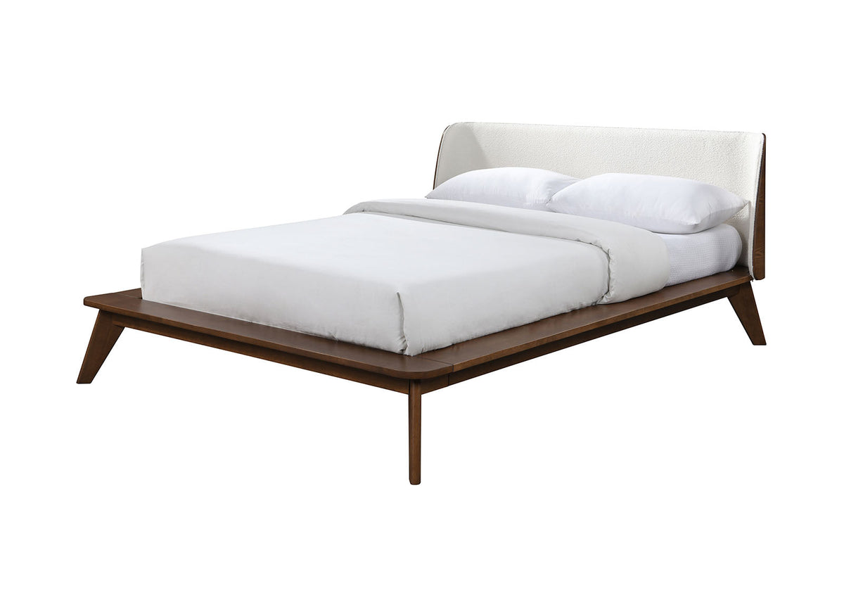Lenzburg Walnut/Beige Queen Platform Bed
