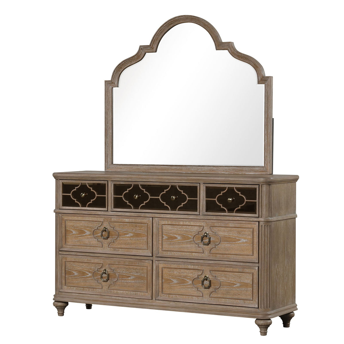 Lyris Rustic Oak Transitional Bedroom Set