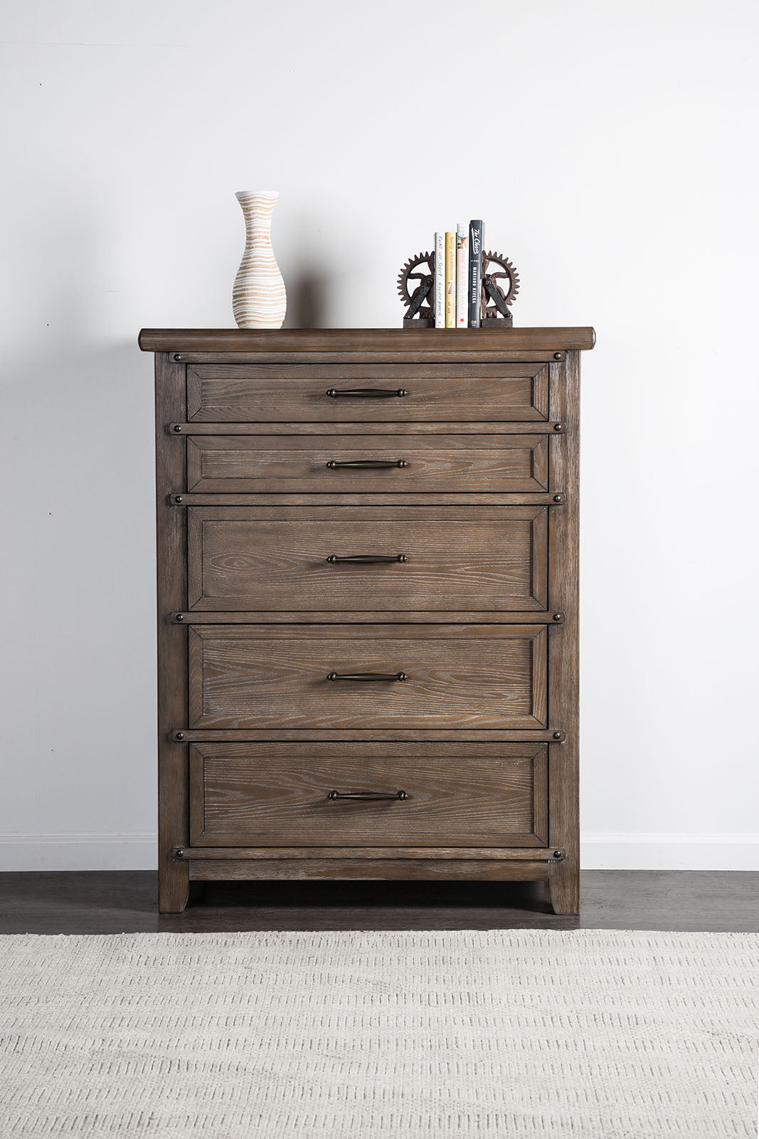 Merthyr Brown Transitional Bedroom Set