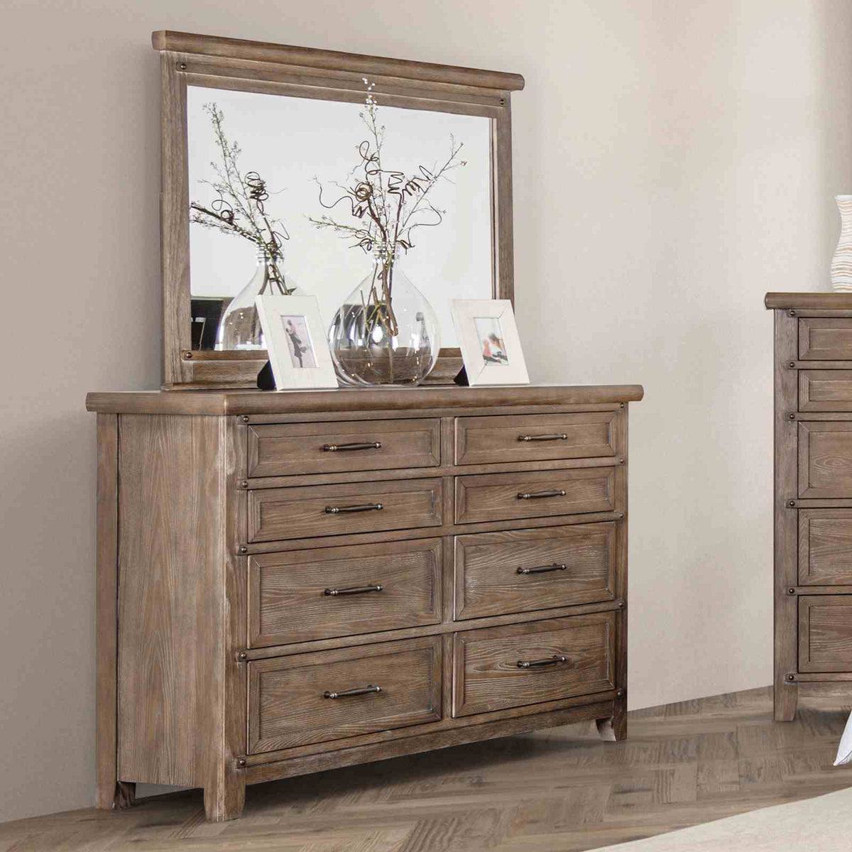 Merthyr Brown Transitional Bedroom Set