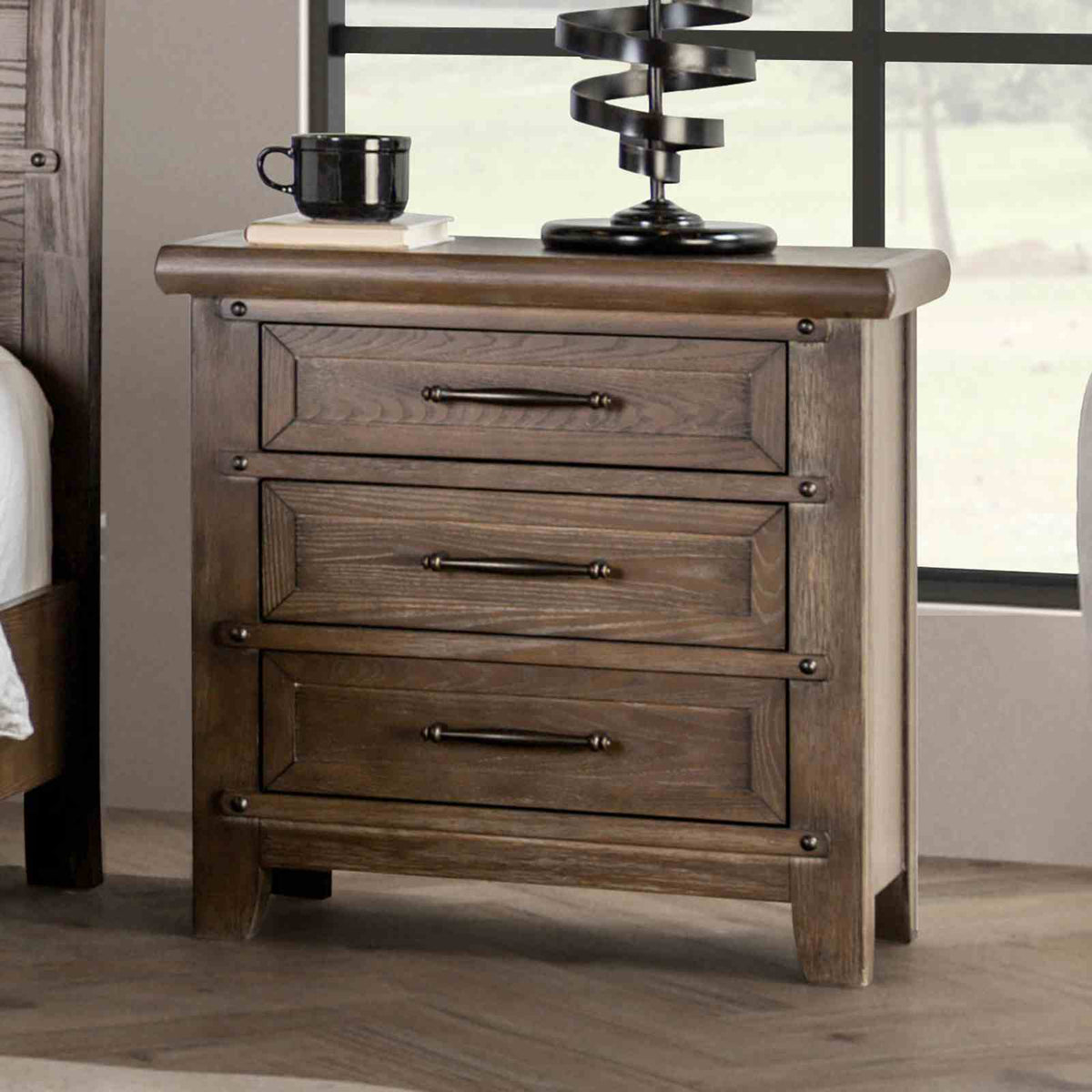 Merthyr Brown Transitional Bedroom Set