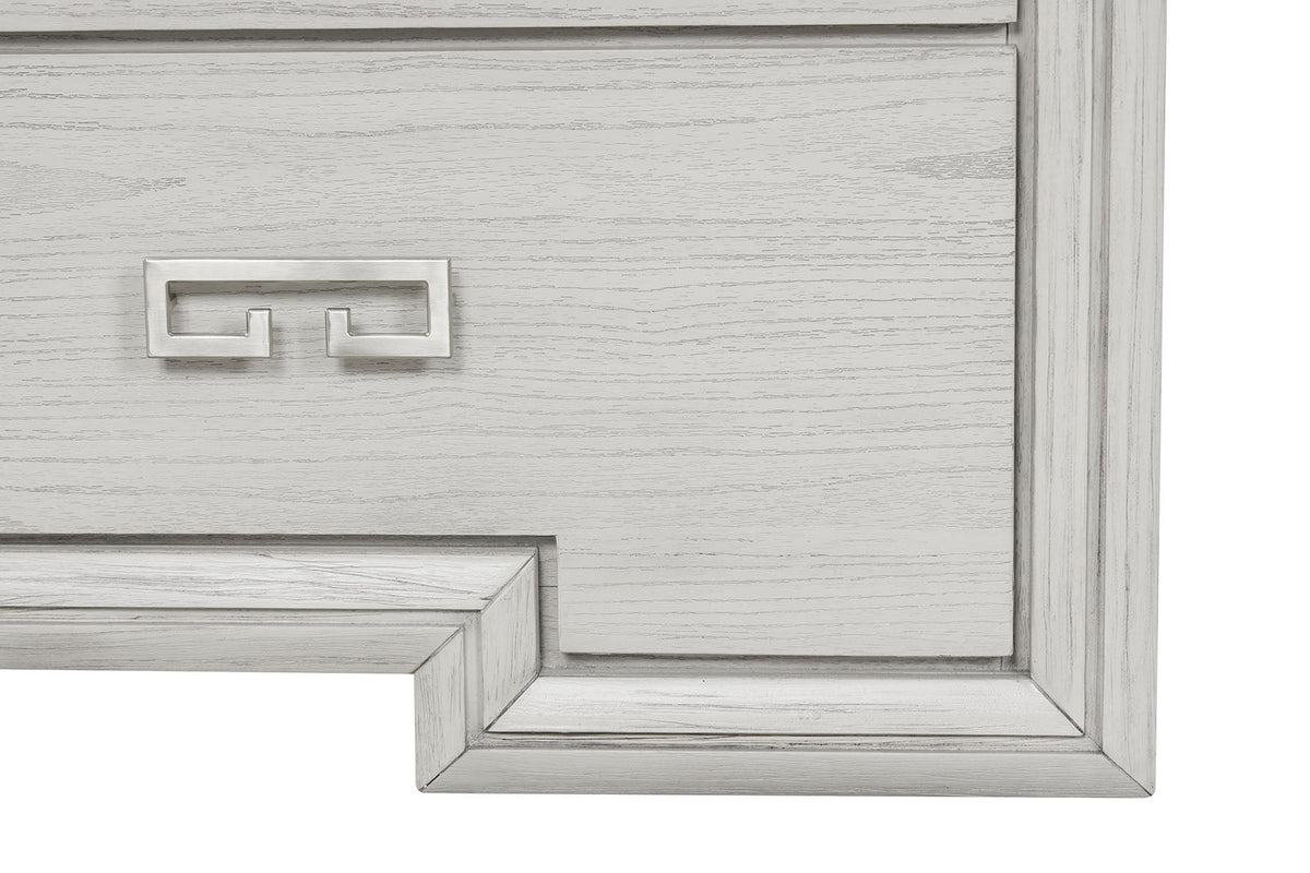 Basilone Rustic White Transitional Bedroom Set