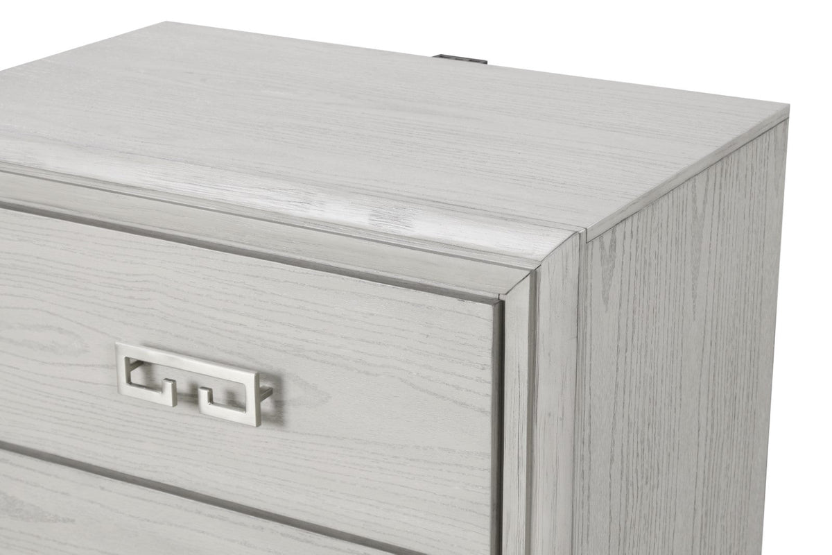 Basilone Rustic White Transitional Bedroom Set