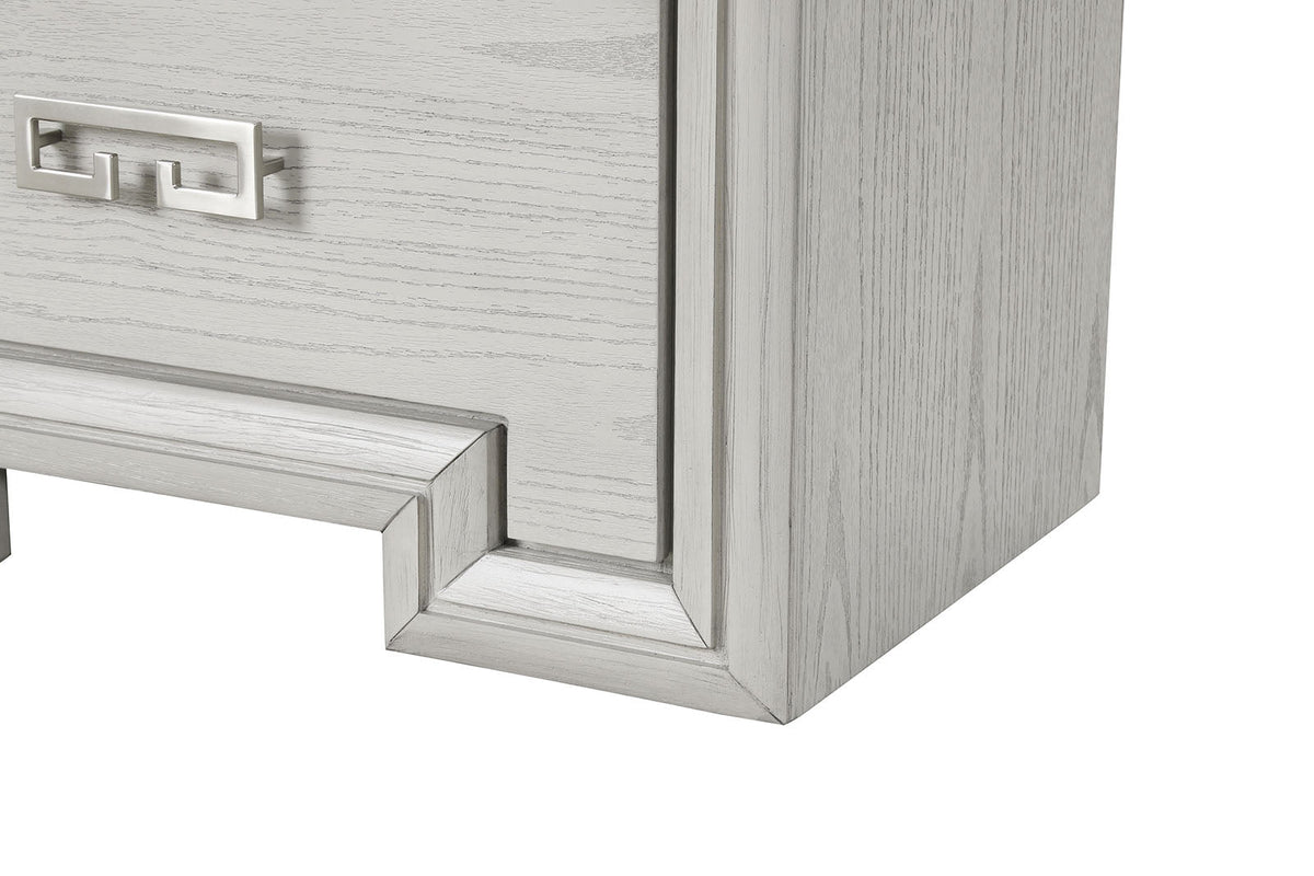 Basilone Rustic White Transitional Bedroom Set