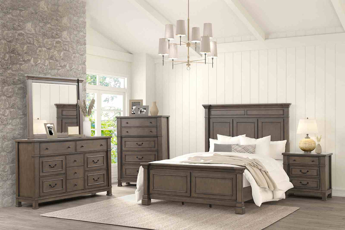 Huddersfield Dark Walnut Queen Panel Bed