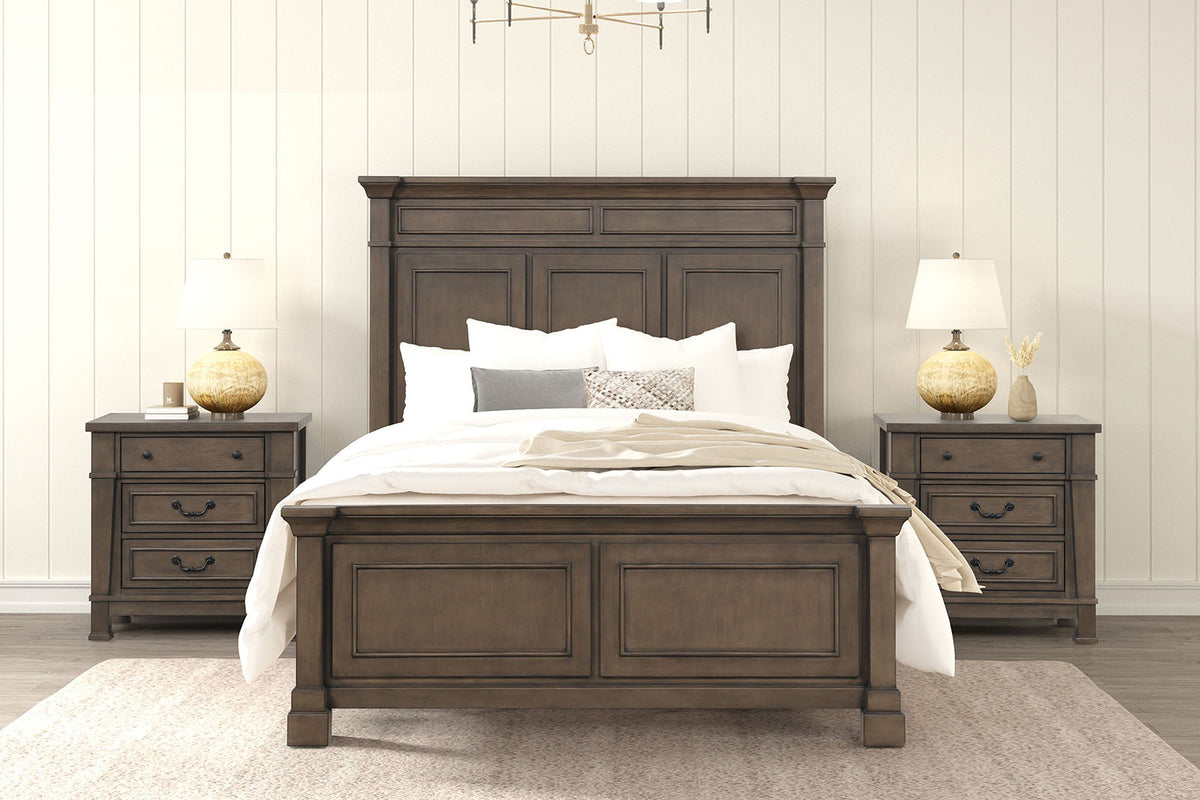 Huddersfield Dark Walnut Queen Panel Bed