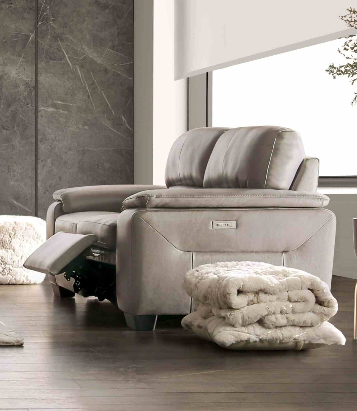 Balderico Taupe Power Reclining Loveseat