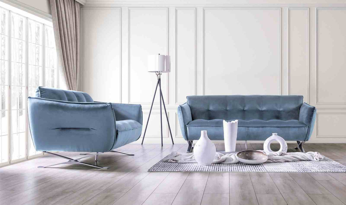 Civellutino Light Blue Loveseat