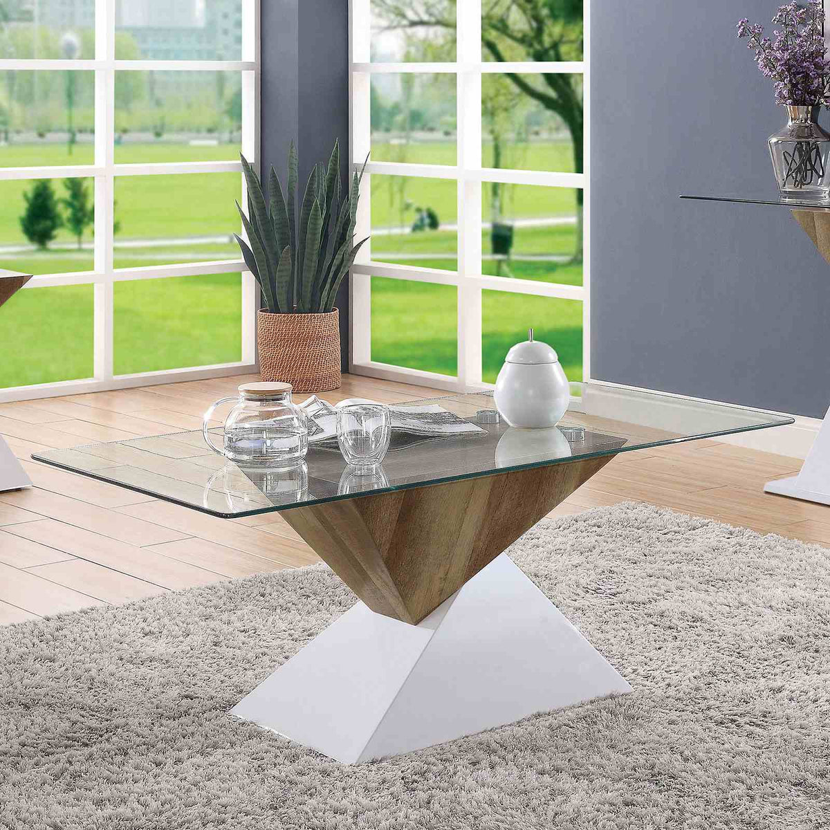 Bima White/Natural Tone Coffee Table