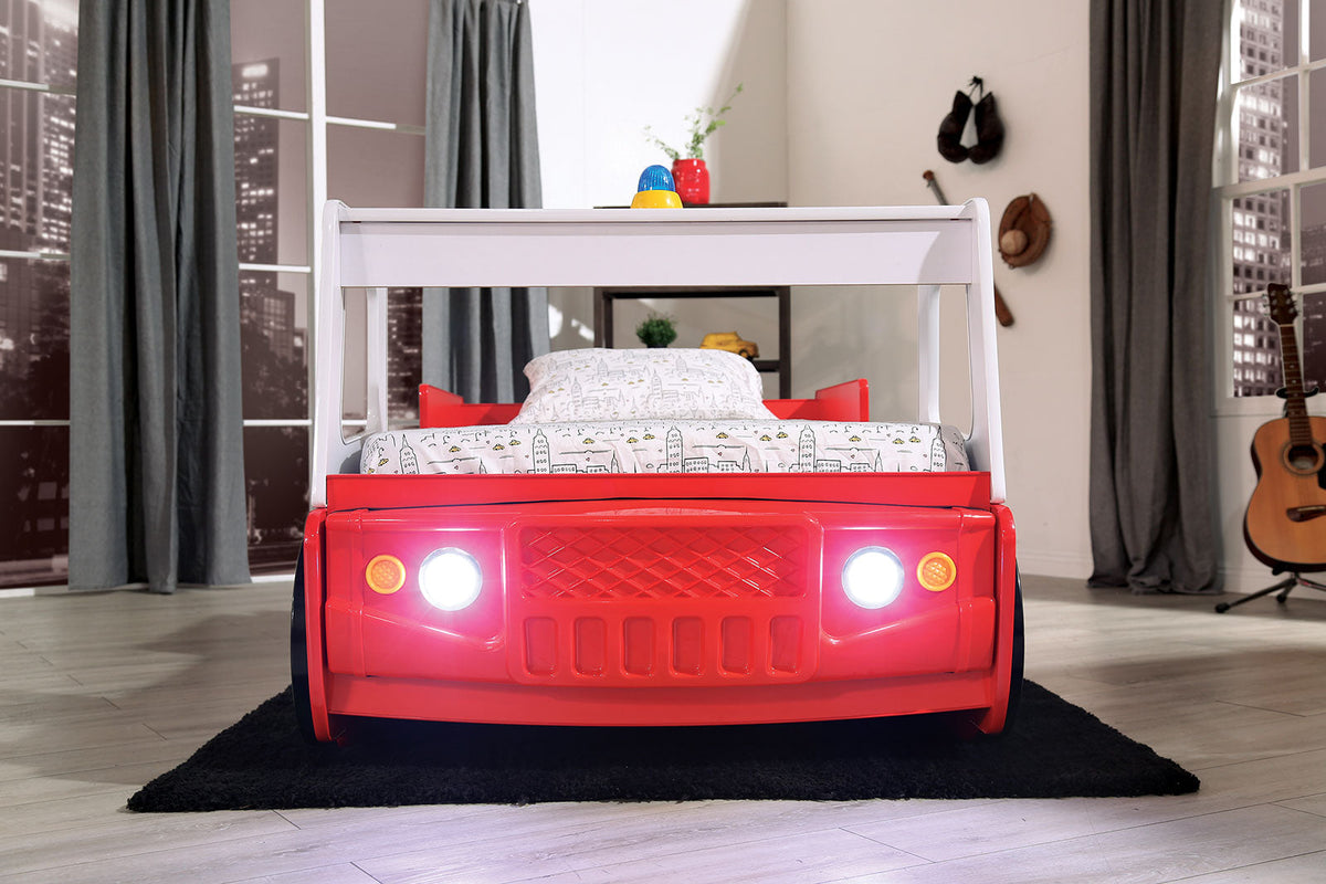 Firestall Red Twin Bed