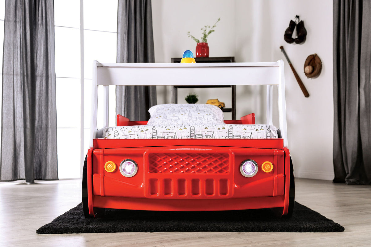 Firestall Red Twin Bed