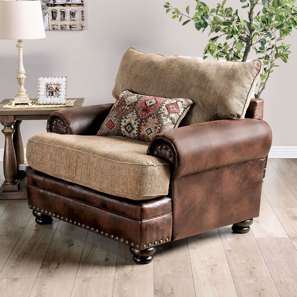 Fletcher Brown/Tan Transitional Living Room Set