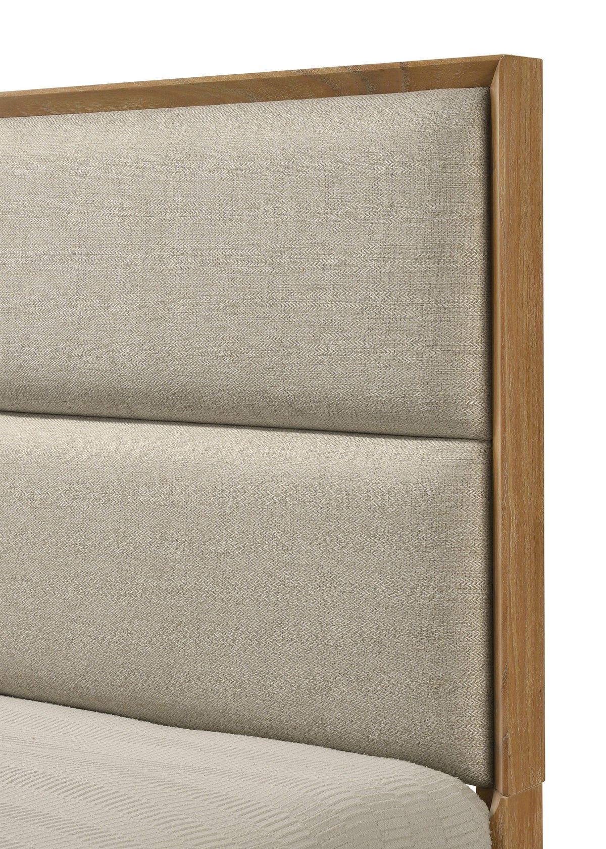 Florian Natural Wood Upholstered Queen Storage Platform Bed