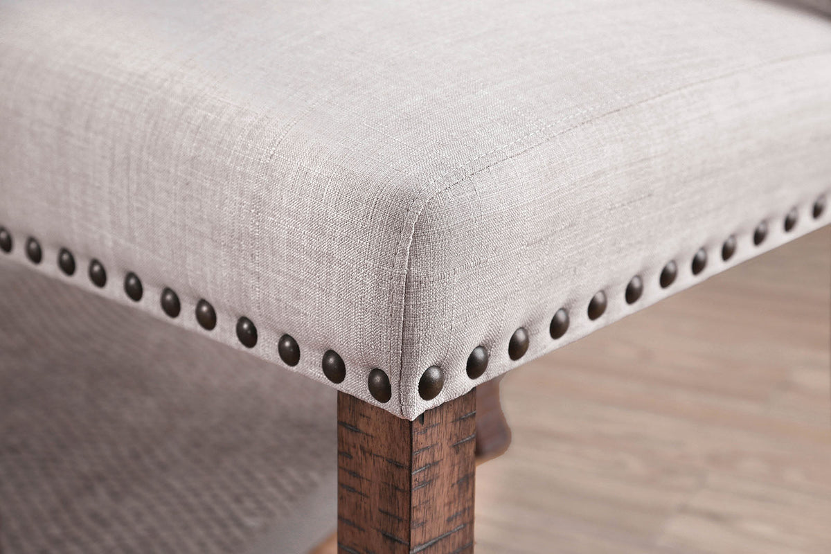 Gianna Rustic Oak/Ivory Wingback Chair