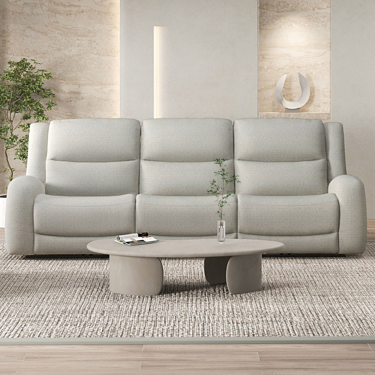 Giraldus Beige Transitional Reclining Living Room Set