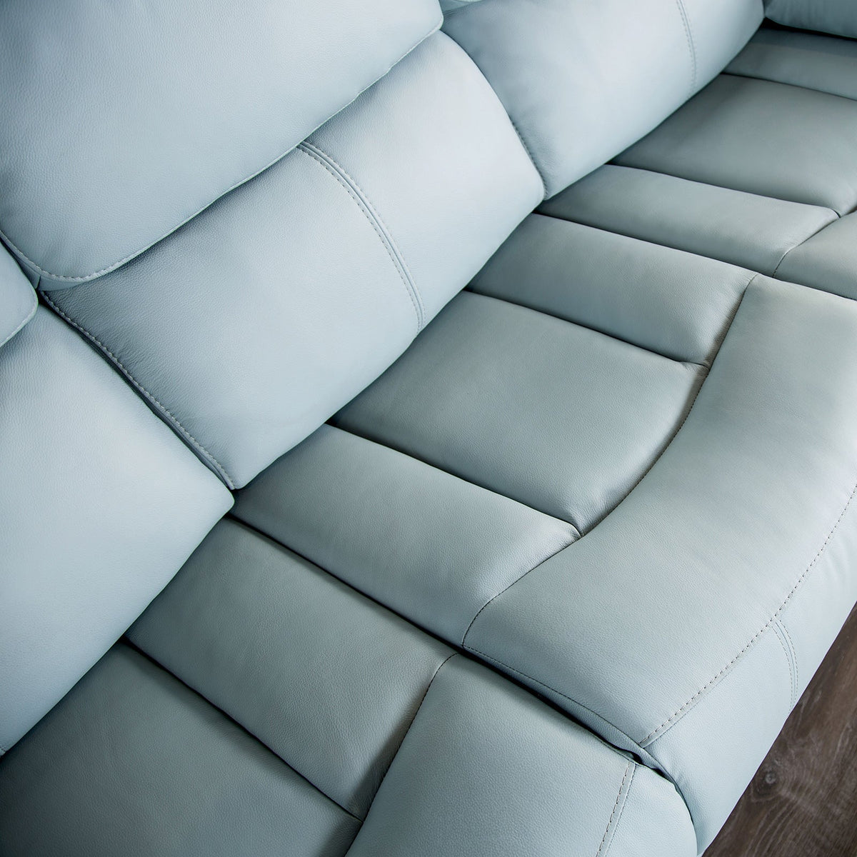 Glarus Powder Blue Transitional Reclining Living Room Set