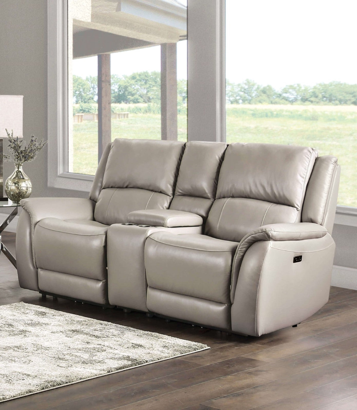Gorgius Light Gray Transitional Power Reclining Living Room Set