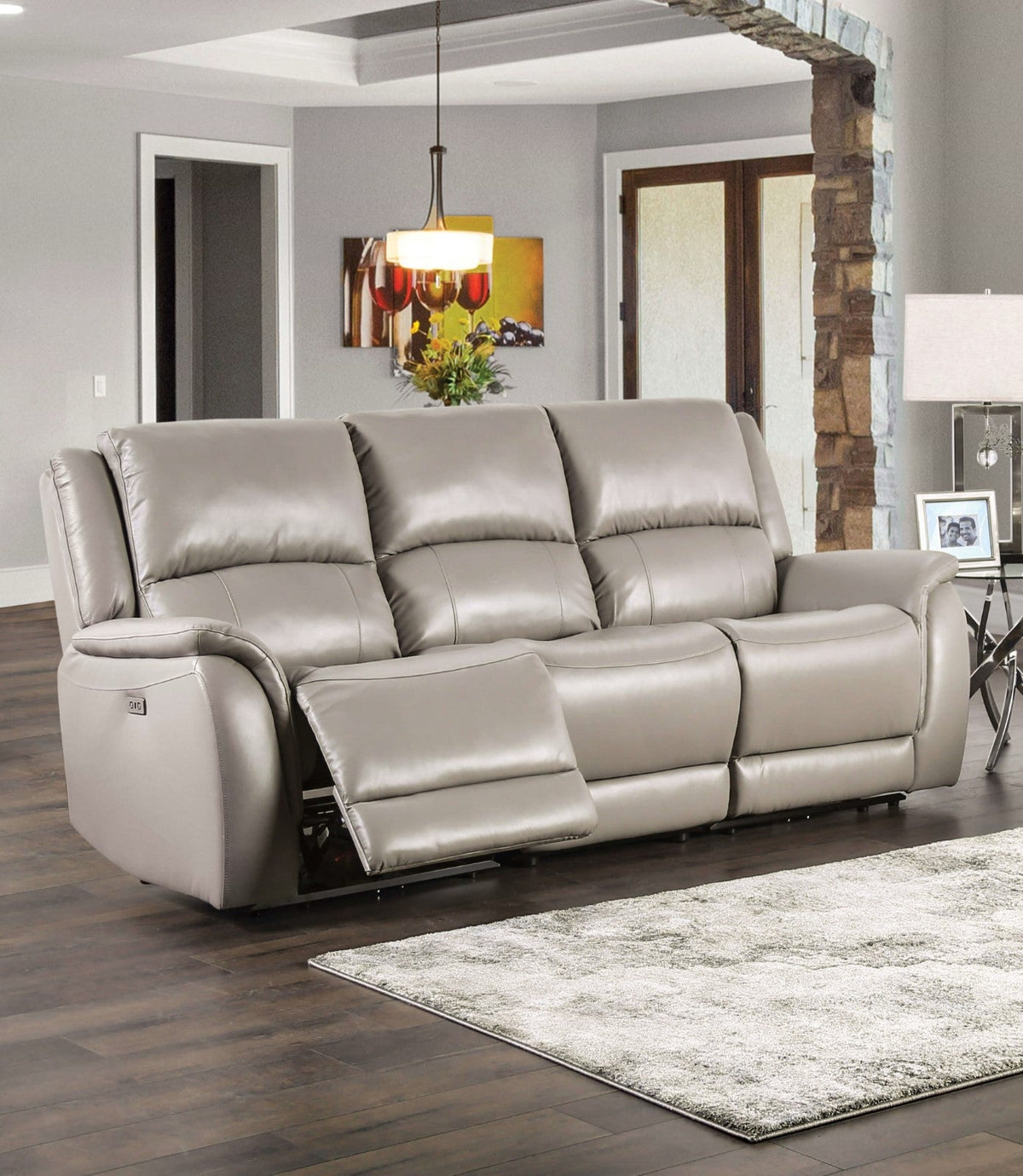 Gorgius Light Gray Transitional Power Reclining Living Room Set