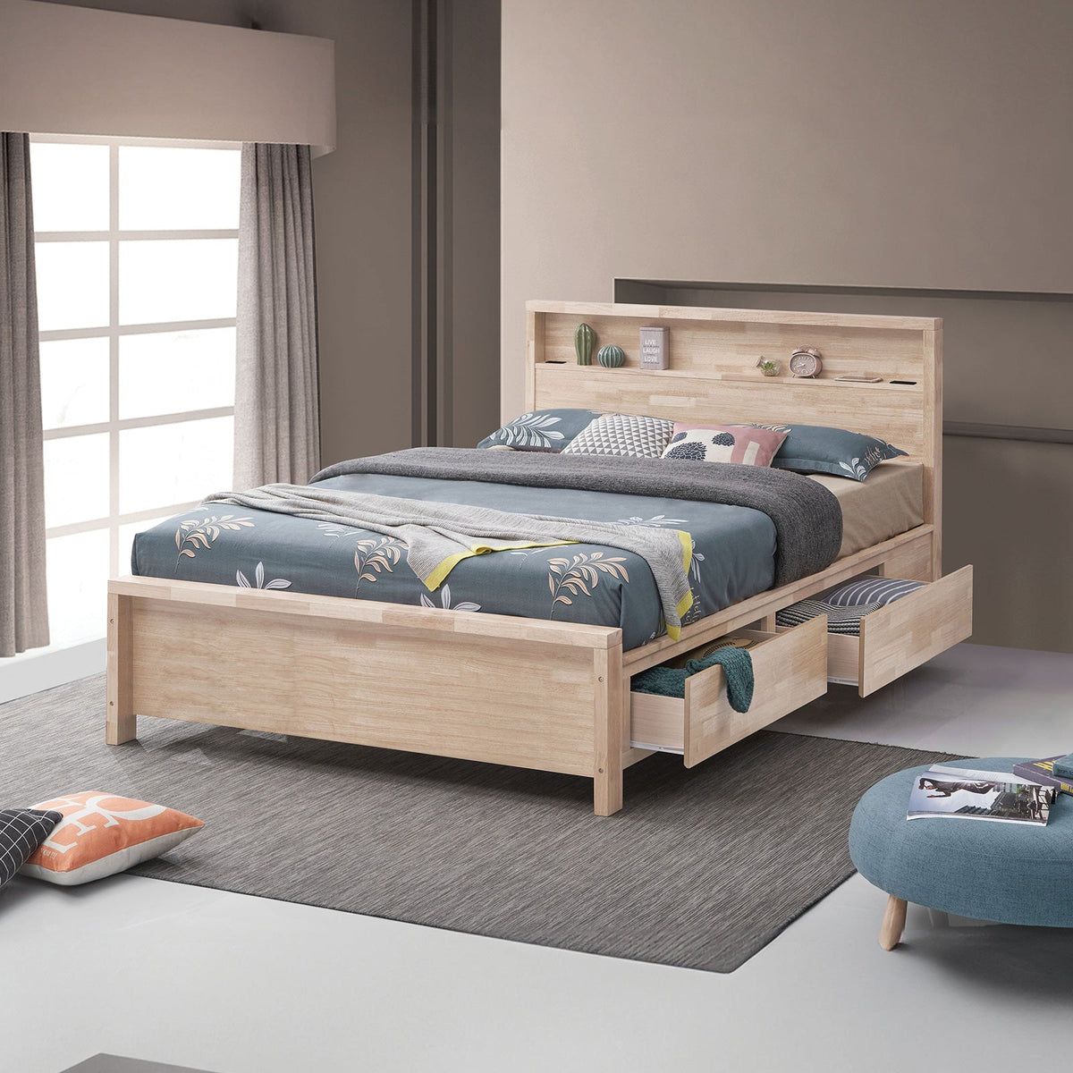 Grange White Wash Twin Bed
