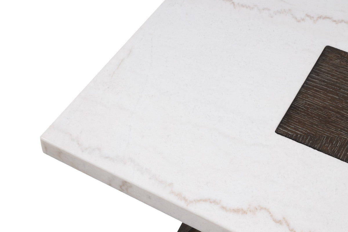 Grasten Dark Walnut/White Square Coffee Table