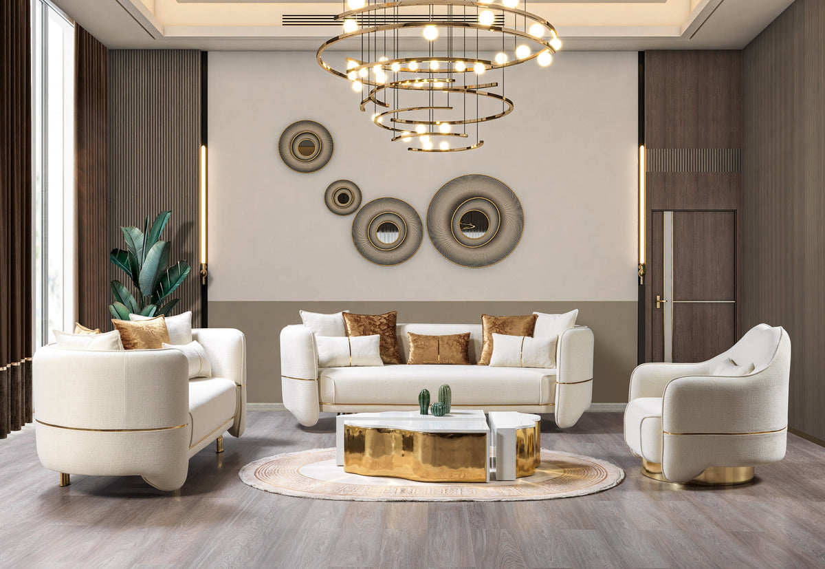 Helena Ivory Velvet 82" Loveseat