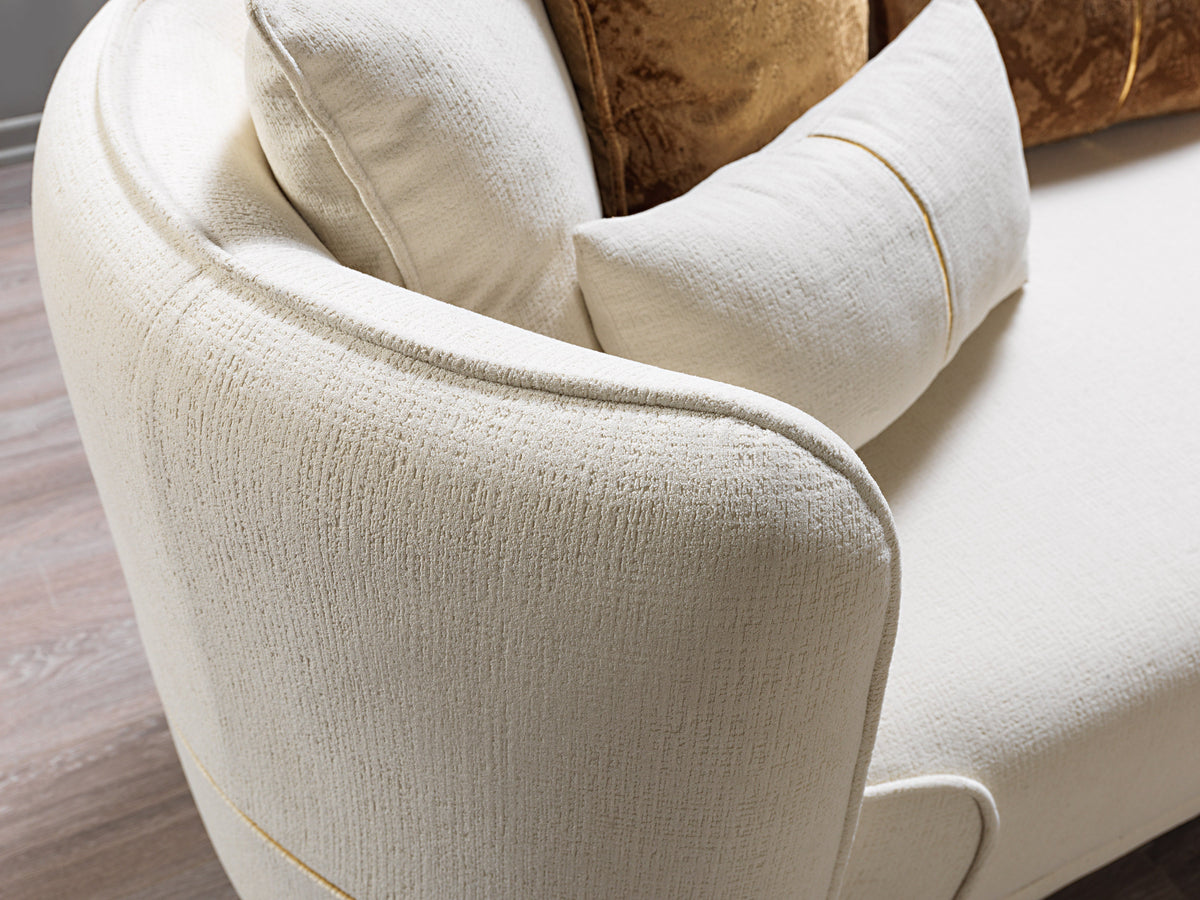 Helena Ivory Velvet 82" Loveseat
