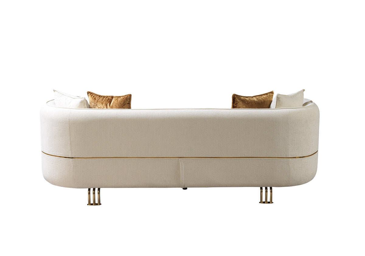 Helena Ivory Velvet 94" Sofa