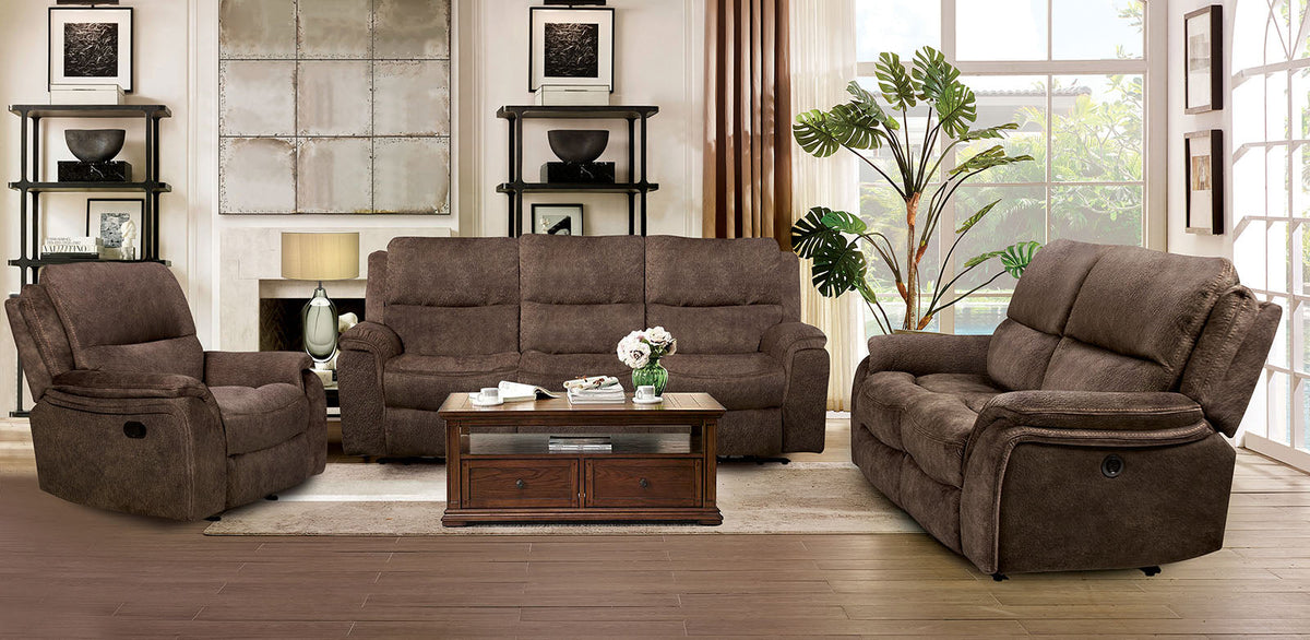 Henricus Dark Brown Transitional Reclining Living Room Set