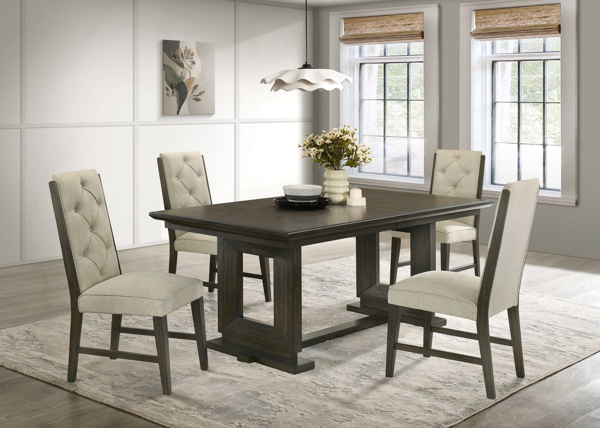 Herbert Espresso/Beige Dining Side Chair, Set of 2