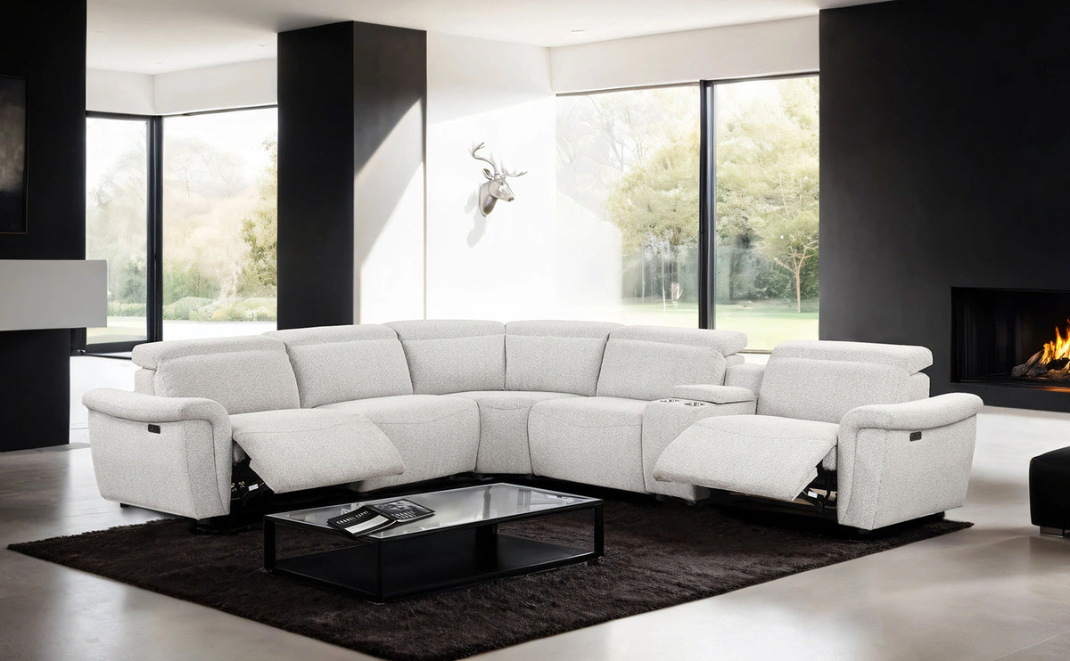 Hieronimus 2-Piece Light Gray Power Sectional