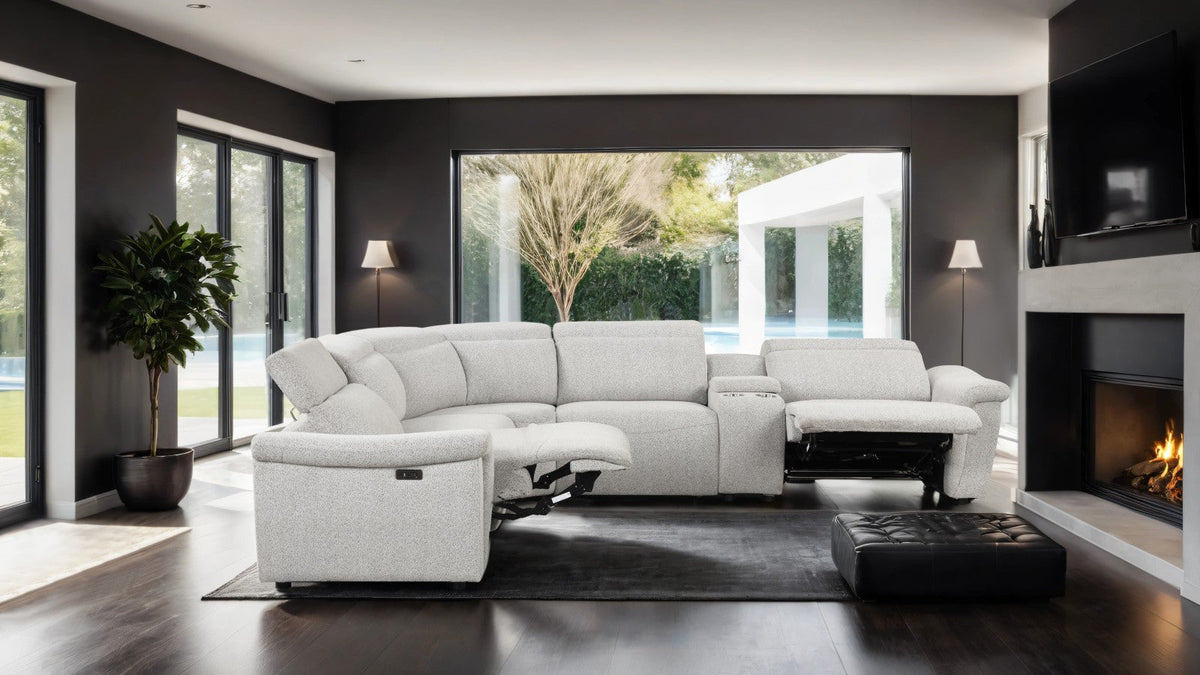 Hieronimus 2-Piece Light Gray Power Sectional