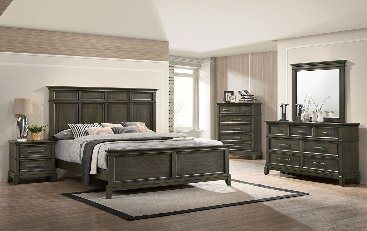 Houston Gray Queen Panel Bed