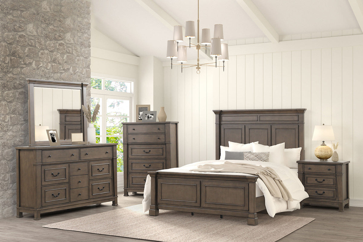 Huddersfield Dark Walnut Queen Panel Bed