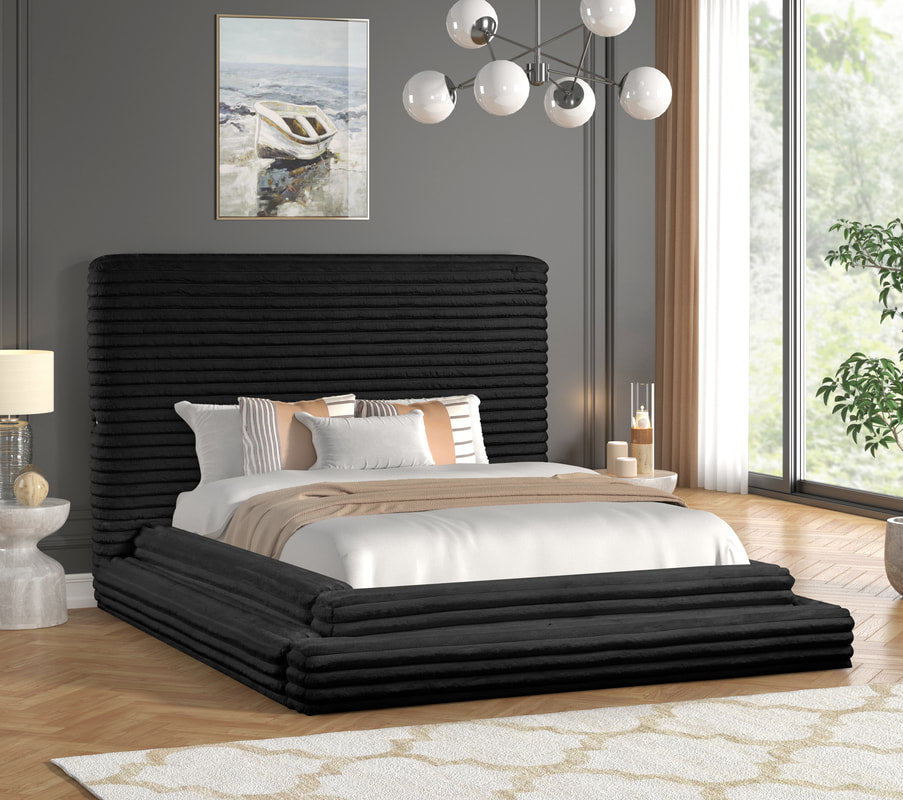 Mariah Black Platform Bed – Includes Mattress & Smart TV