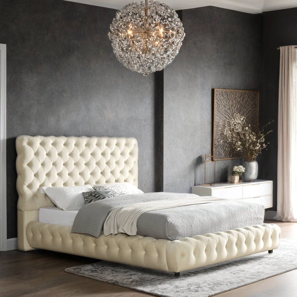 Dream Tufted Platform Bed – Includes Mattress