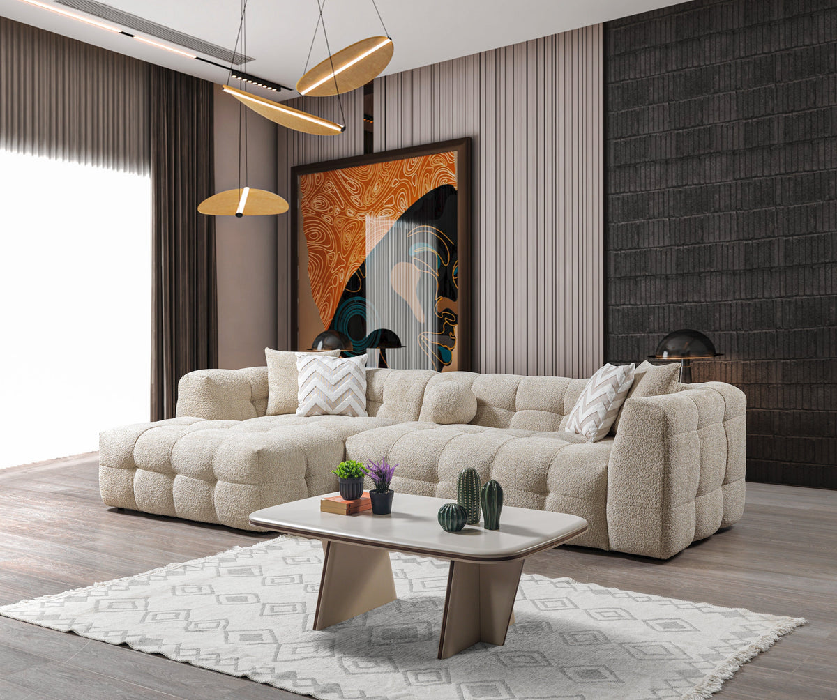 Ivy Sand Boucle LAF 110" Sectional