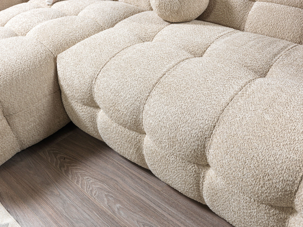 Ivy Sand Boucle LAF 110" Sectional