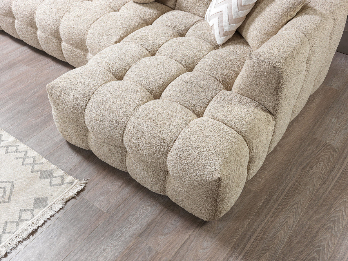 Ivy Sand Boucle RAF Chaise Sectional
