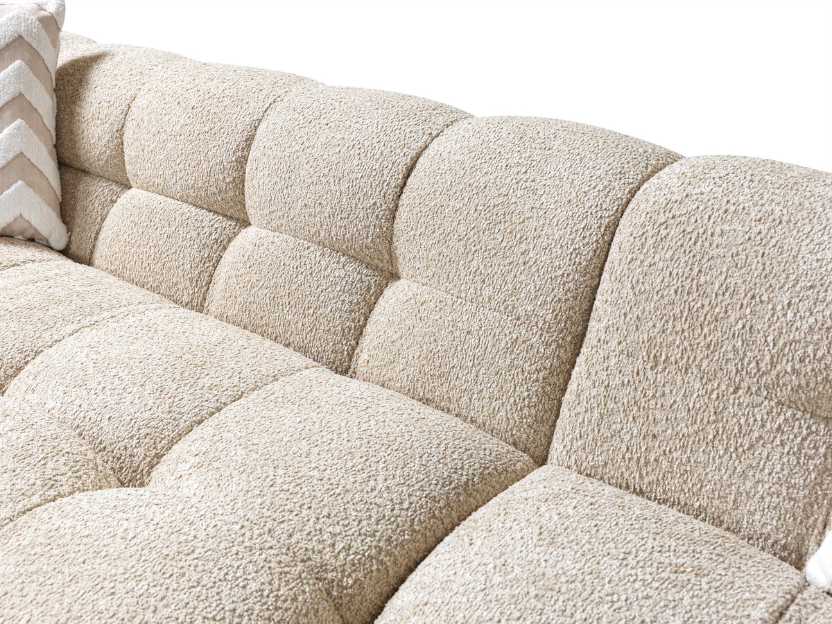 Ivy Sand Boucle RAF Chaise Sectional