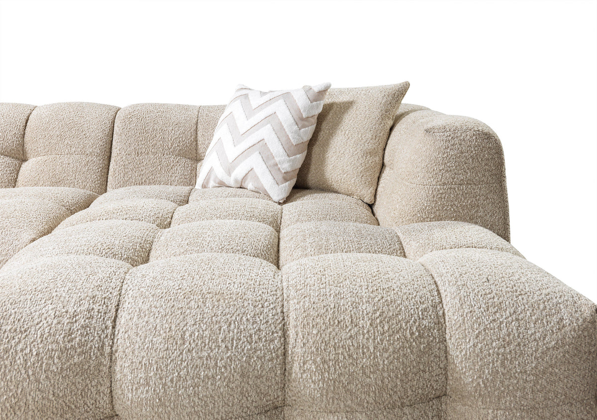 Ivy Sand Boucle RAF Chaise Sectional
