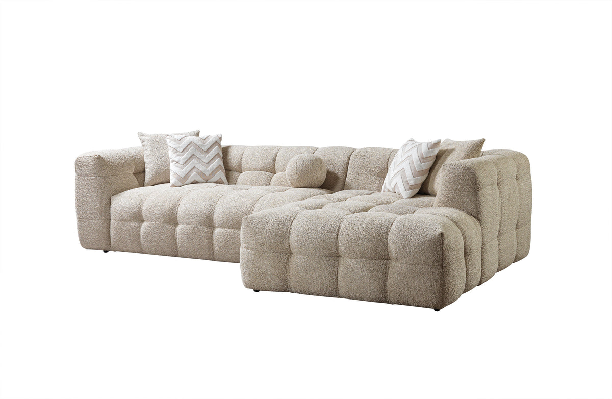 Ivy Sand Boucle RAF Chaise Sectional