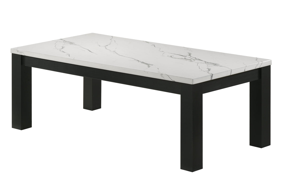 Ivy White Faux Marble 3-Piece Cocktail Set