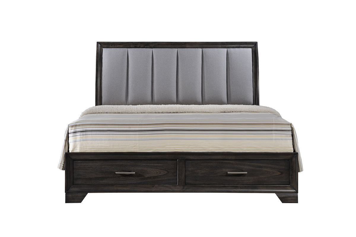 Jaymes Gray Sleigh Storage Platform Bedroom Set