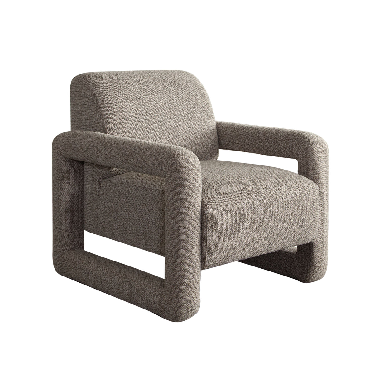 Kona Open Arm Accent Chair in Mink Polyester Fabric