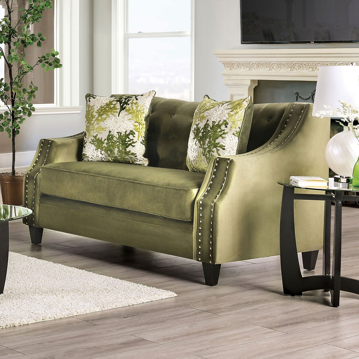 Kaye Green Transitional Living Room Set
