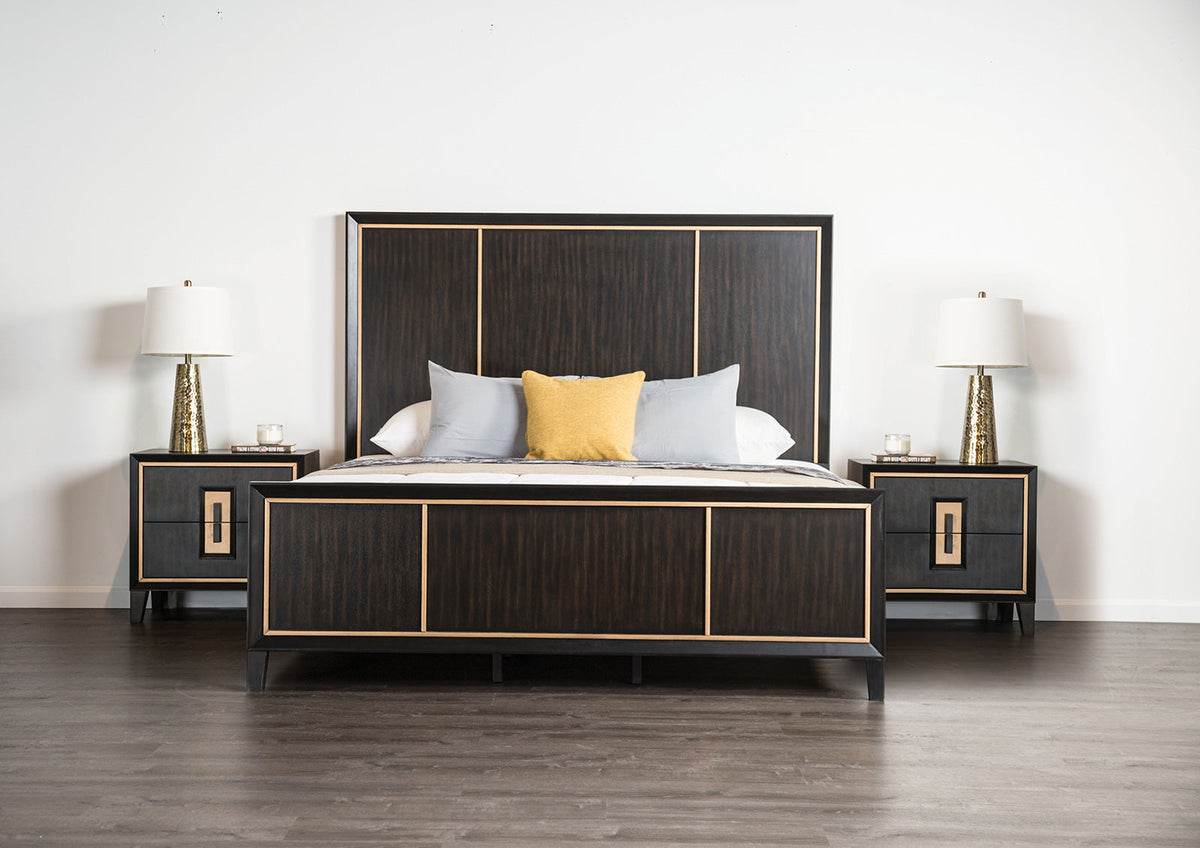 Kenyada Espresso Queen Panel Bed